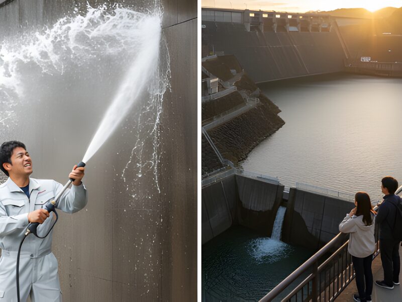 高圧洗浄とダムの画像