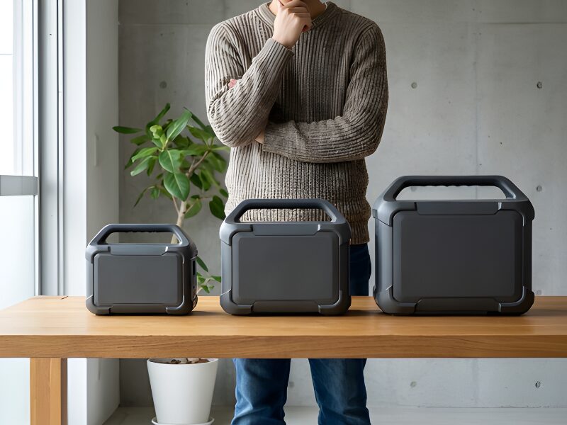 300Wh・500Wh・1000Whのポータブル電源で悩んでいる男性