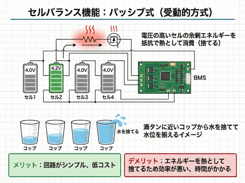 セルバランス機能：パッシブ式とは