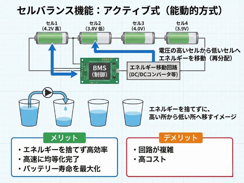 セルバランス機能：アクティブ式とは