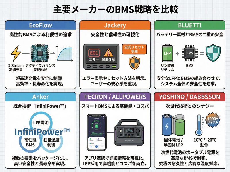 主要メーカーのBMS戦略を比較