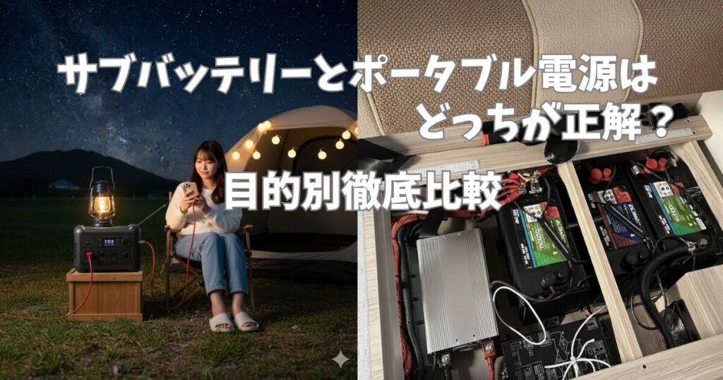 サブバッテリーとポータブル電源はどっちが正解?目的別徹底比較