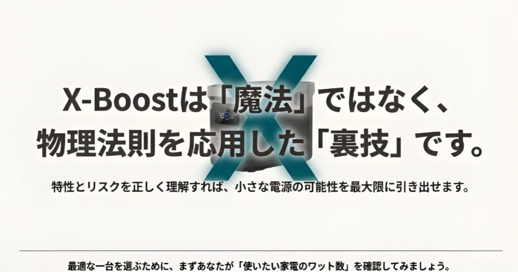 X-Boostは魔法ではなく物理法則を応用した機能であるという結論