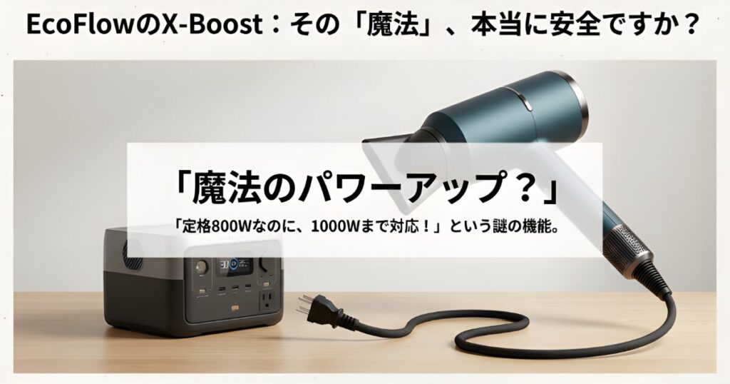 EcoFlow X-Boost機能の仕組みと安全性についての解説スライド表紙