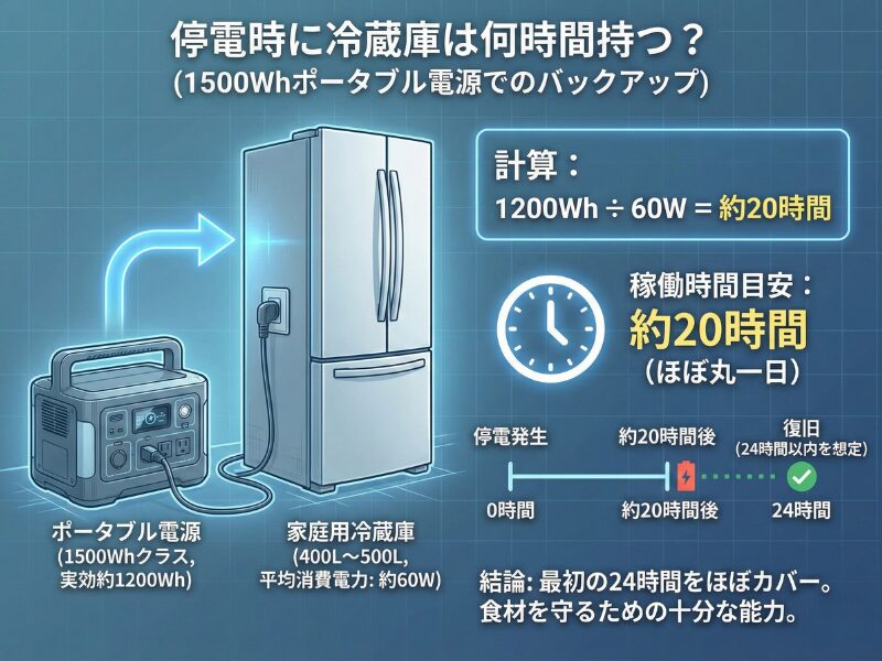 停電時に冷蔵庫は何時間持つ？