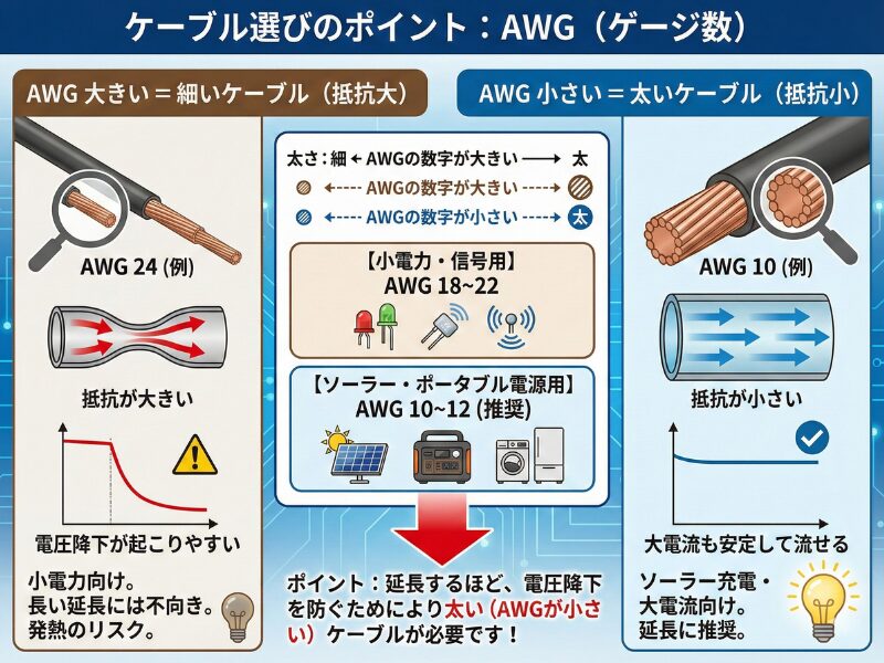 ケーブル選びのポイントを図解