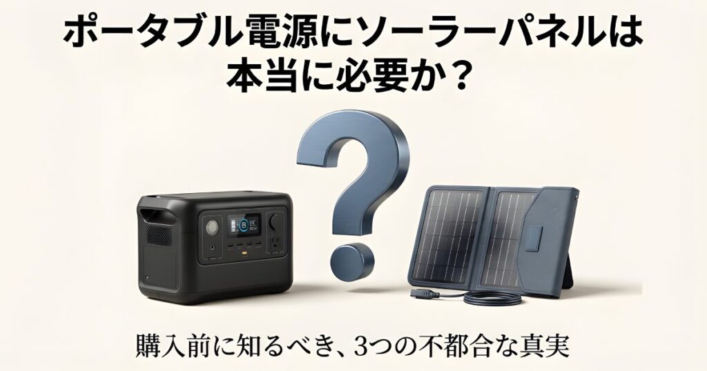 ポータブル電源にソーラーパネルはいらない?元が取れない現実と理由