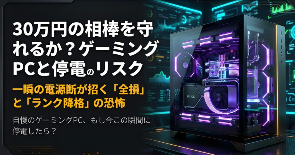 ゲーミングPCにおける停電リスクと一瞬の電源断が招く全損の危険性